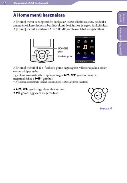 Sony NWZ-S544 - NWZ-S544 Istruzioni per l'uso Ungherese