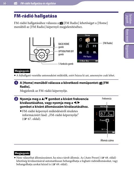 Sony NWZ-S544 - NWZ-S544 Istruzioni per l'uso Ungherese