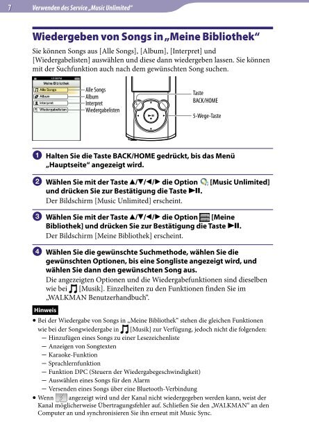 Sony NWZ-S764BT - NWZ-S764BT Istruzioni per l'uso Tedesco