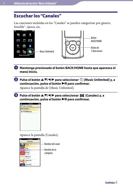 Sony NWZ-S764BT - NWZ-S764BT Istruzioni per l'uso Spagnolo