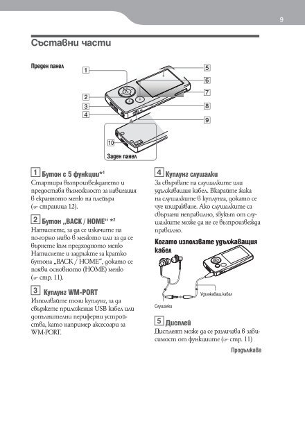 Sony NWZ-A815 - NWZ-A815 Istruzioni per l'uso Bulgaro