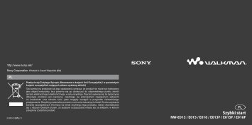 Sony NW-E015 - NW-E015 Istruzioni per l'uso Polacco