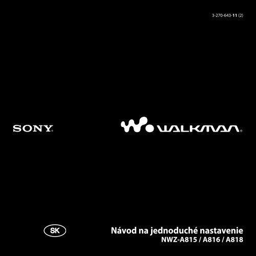 Sony NWZ-A815 - NWZ-A815 Istruzioni per l'uso Slovacco