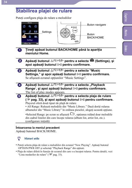 Sony NWZ-A815 - NWZ-A815 Istruzioni per l'uso Rumeno