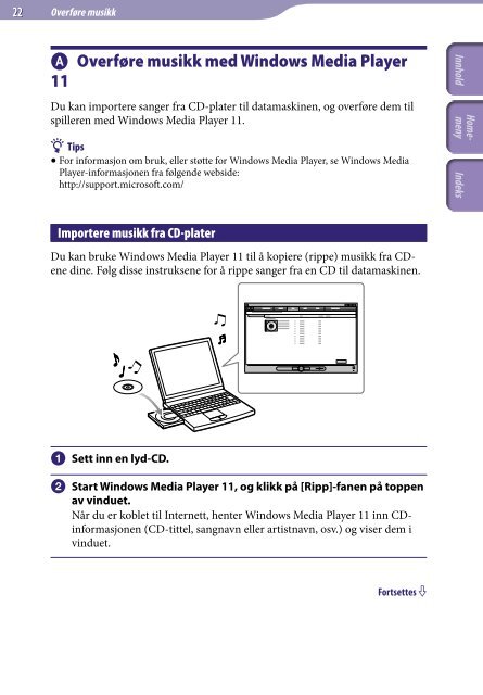 Sony NWZ-E445 - NWZ-E445 Istruzioni per l'uso Norvegese