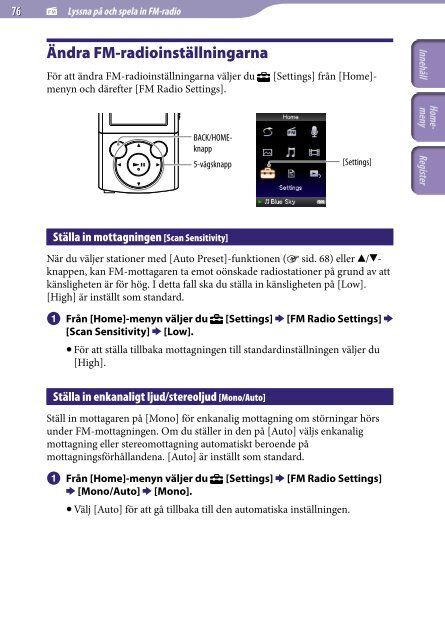 Sony NWZ-E445 - NWZ-E445 Istruzioni per l'uso Svedese