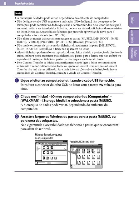 Sony NWZ-E445 - NWZ-E445 Istruzioni per l'uso Portoghese