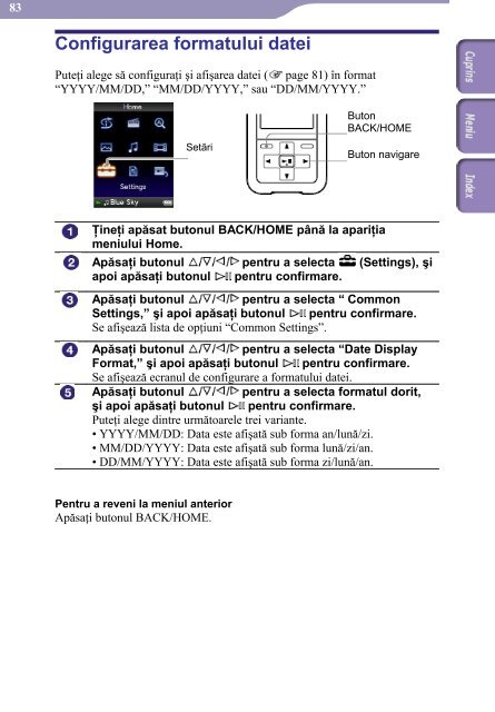 Sony NWZ-S516 - NWZ-S516 Istruzioni per l'uso Rumeno