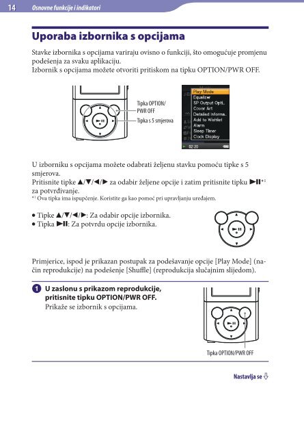 Sony NWZ-E445 - NWZ-E445 Istruzioni per l'uso Croato