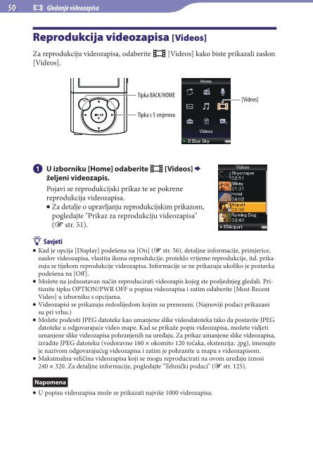 Sony NWZ-E445 - NWZ-E445 Istruzioni per l'uso Croato