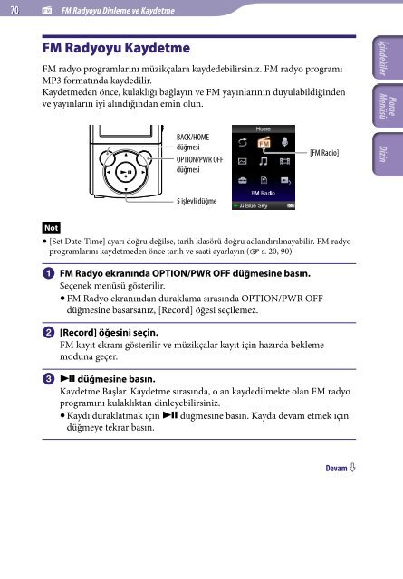 Sony NWZ-E445 - NWZ-E445 Istruzioni per l'uso Turco