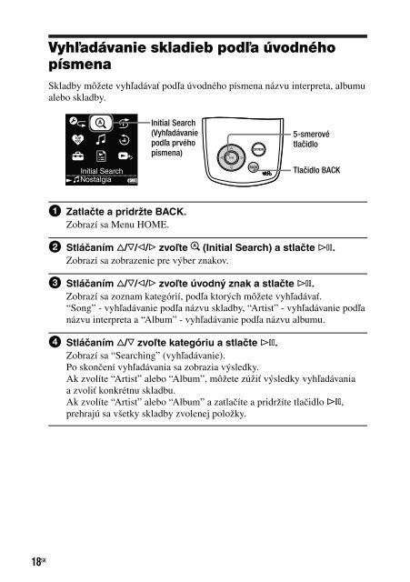 Sony NW-A1000 - NW-A1000 Istruzioni per l'uso Slovacco