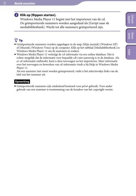 Sony NWZ-E445 - NWZ-E445 Istruzioni per l'uso Olandese