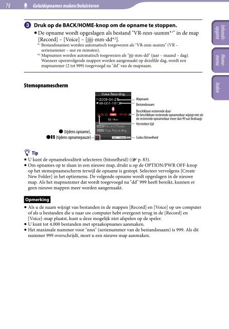 Sony NWZ-E445 - NWZ-E445 Istruzioni per l'uso Olandese