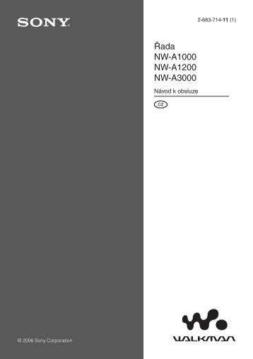 Sony NW-A1000 - NW-A1000 Istruzioni per l'uso Ceco