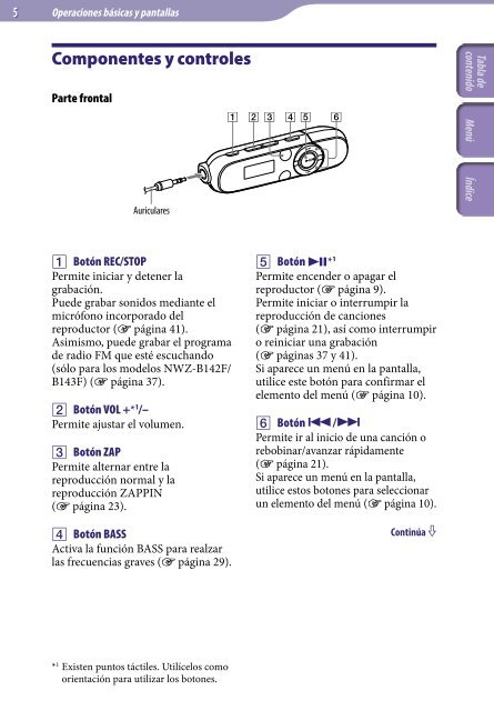 Sony NWZ-B142F - NWZ-B142F Istruzioni per l'uso Spagnolo