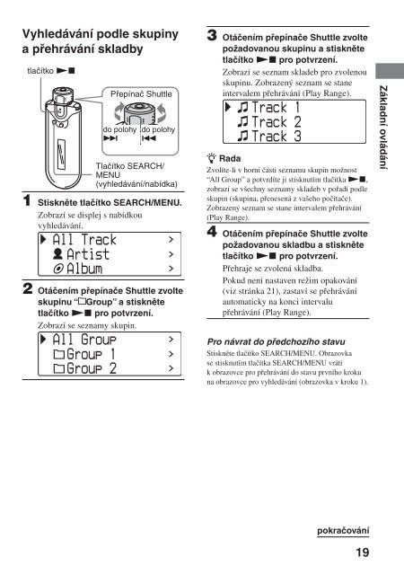 Sony NW-E403 - NW-E403 Istruzioni per l'uso Ceco