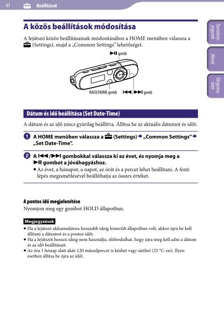 Sony NWZ-B142F - NWZ-B142F Istruzioni per l'uso Ungherese