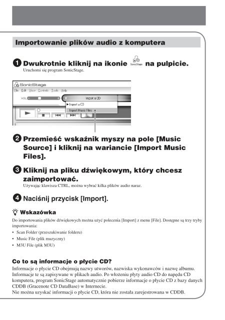 Sony NW-E403 - NW-E403 Istruzioni per l'uso Polacco