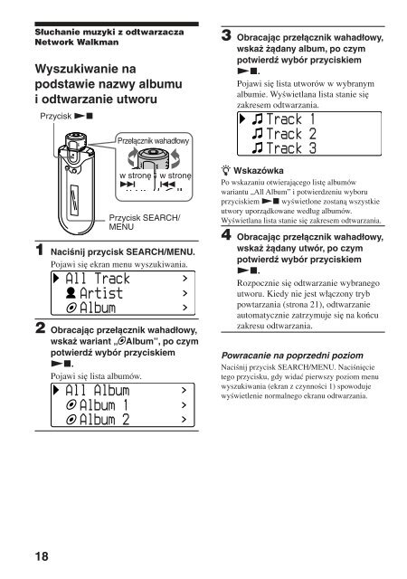 Sony NW-E403 - NW-E403 Istruzioni per l'uso Polacco