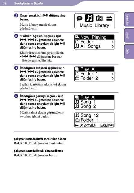 Sony NWZ-B142F - NWZ-B142F Istruzioni per l'uso Turco