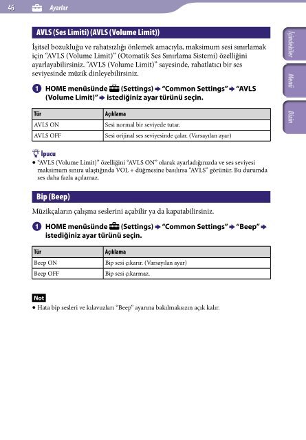 Sony NWZ-B142F - NWZ-B142F Istruzioni per l'uso Turco