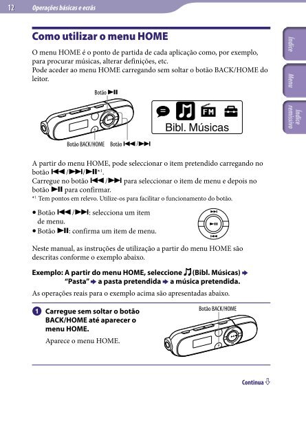 Sony NWZ-B142F - NWZ-B142F Istruzioni per l'uso Portoghese