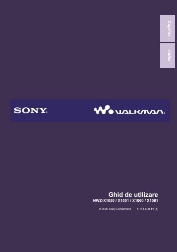 Sony NWZ-X1060 - NWZ-X1060 Istruzioni per l'uso Rumeno