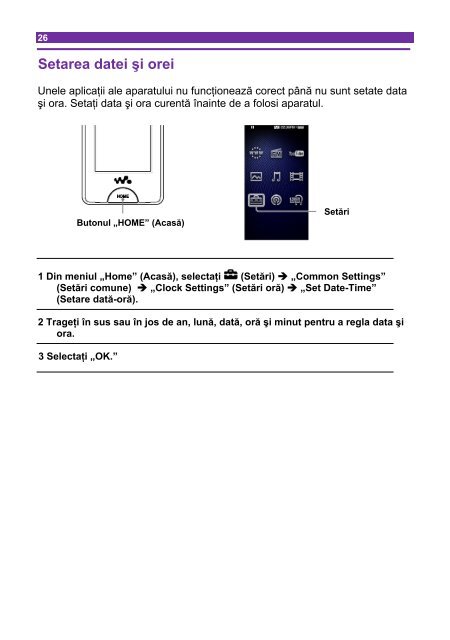 Sony NWZ-X1060 - NWZ-X1060 Istruzioni per l'uso Rumeno