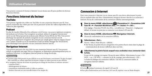 Sony NWZ-X1060 - NWZ-X1060 Istruzioni per l'uso Francese