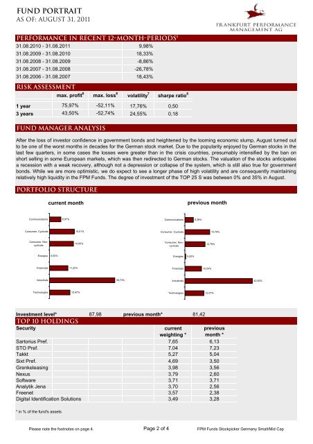 Produktinformationsblatt Englisch - FPM-AG