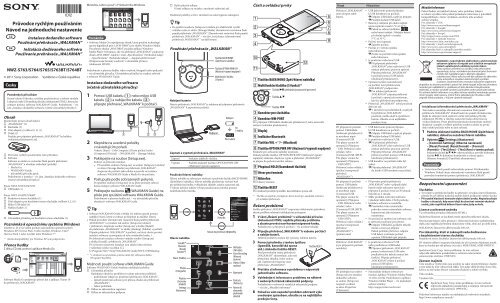 Sony NWZ-S764 - NWZ-S764 Guida di configurazione rapid Slovacco