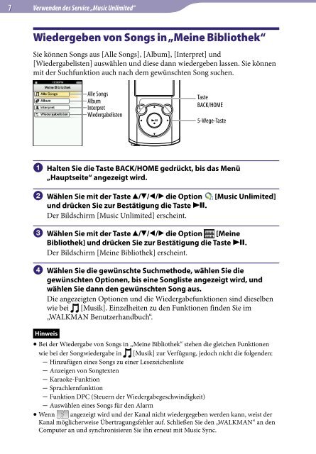 Sony NWZ-E465 - NWZ-E465 Istruzioni per l'uso Tedesco