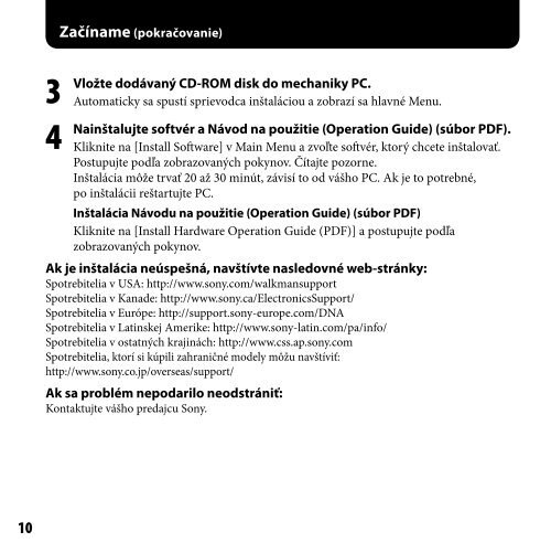 Sony NW-A808 - NW-A808 Istruzioni per l'uso Slovacco