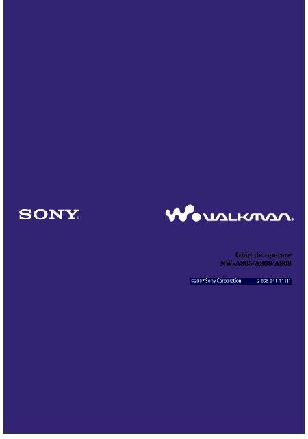 Sony NW-A808 - NW-A808 Istruzioni per l'uso Rumeno