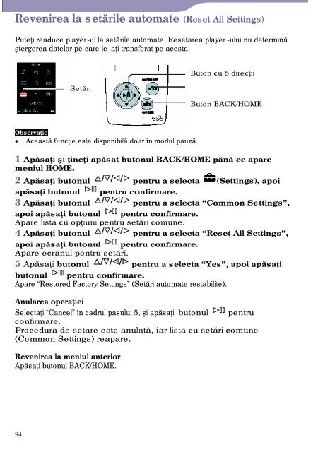 Sony NW-A808 - NW-A808 Istruzioni per l'uso Rumeno