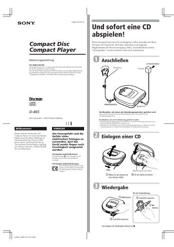 Sony D-465 - D-465 Istruzioni per l'uso Tedesco