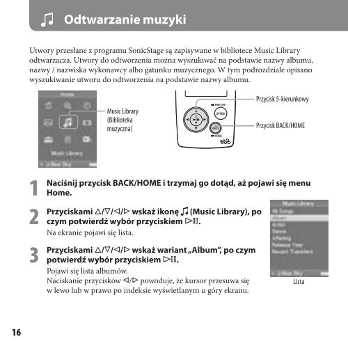 Sony NW-A805 - NW-A805 Istruzioni per l'uso Polacco