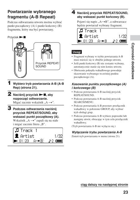 Sony NW-E407 - NW-E407 Istruzioni per l'uso Polacco