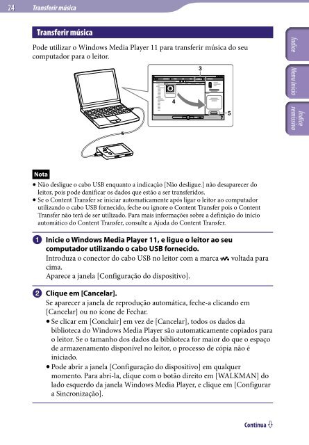 Sony NWZ-E443 - NWZ-E443 Istruzioni per l'uso Portoghese