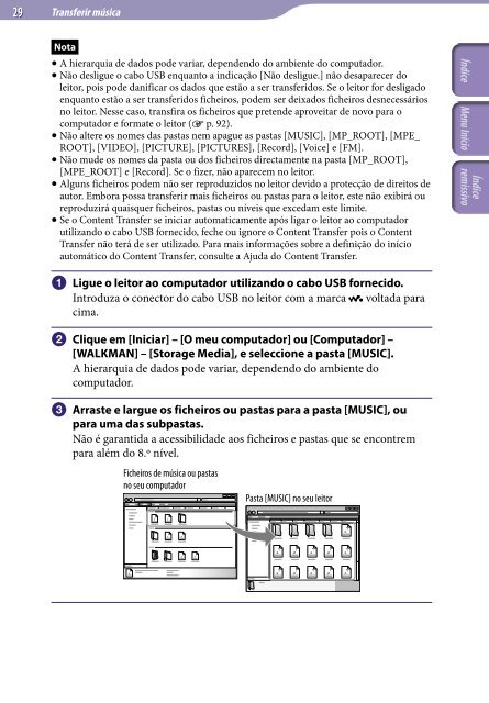 Sony NWZ-E443 - NWZ-E443 Istruzioni per l'uso Portoghese