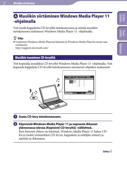 Sony NWZ-E443 - NWZ-E443 Istruzioni per l'uso Finlandese