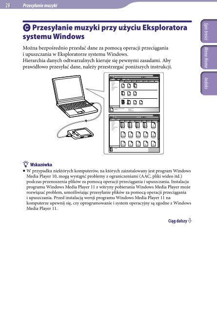 Sony NWZ-E443 - NWZ-E443 Istruzioni per l'uso Polacco