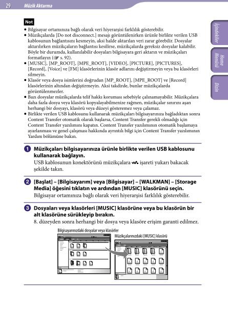 Sony NWZ-E443 - NWZ-E443 Istruzioni per l'uso Turco