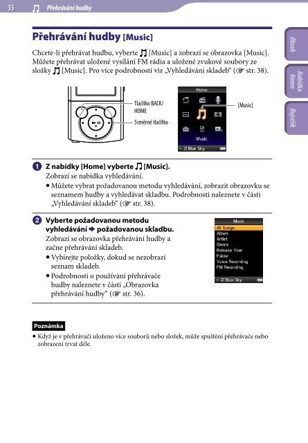 Sony NWZ-E443 - NWZ-E443 Istruzioni per l'uso Ceco