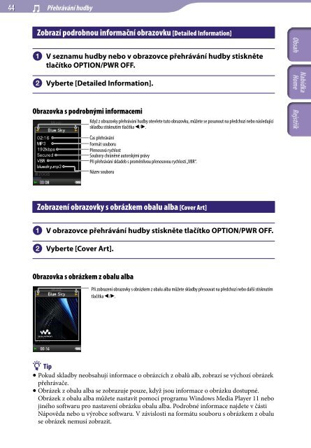 Sony NWZ-E443 - NWZ-E443 Istruzioni per l'uso Ceco