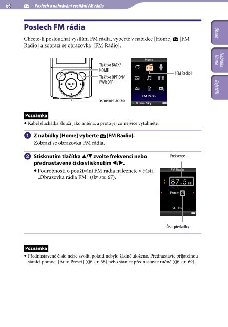 Sony NWZ-E443 - NWZ-E443 Istruzioni per l'uso Ceco