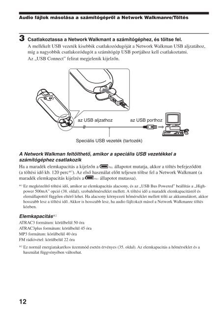 Sony NW-E503 - NW-E503 Istruzioni per l'uso Ungherese