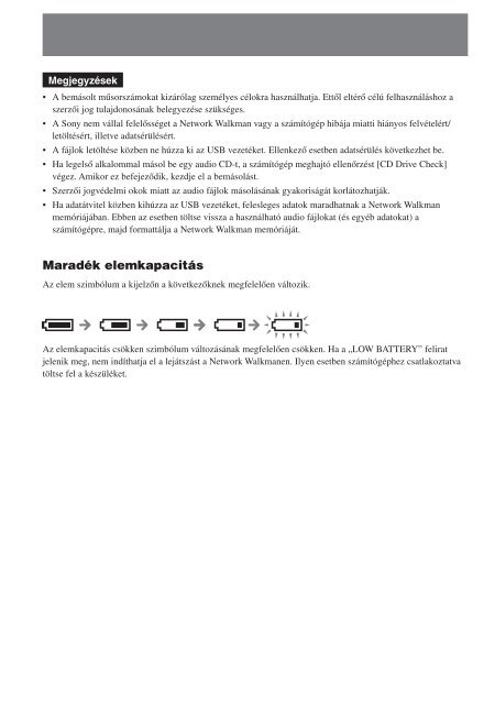 Sony NW-E503 - NW-E503 Istruzioni per l'uso Ungherese