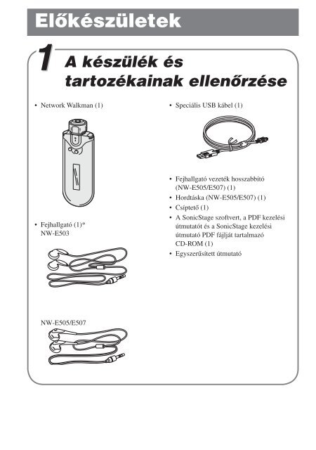 Sony NW-E503 - NW-E503 Istruzioni per l'uso Ungherese